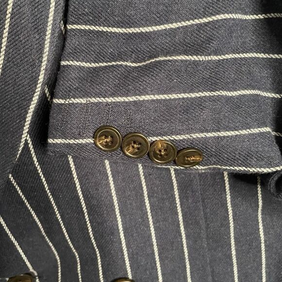 Octubre Editions Mens Jody Suit Navy Pinstripe Double Breasted Flat Front Pant - Picture 11 of 16